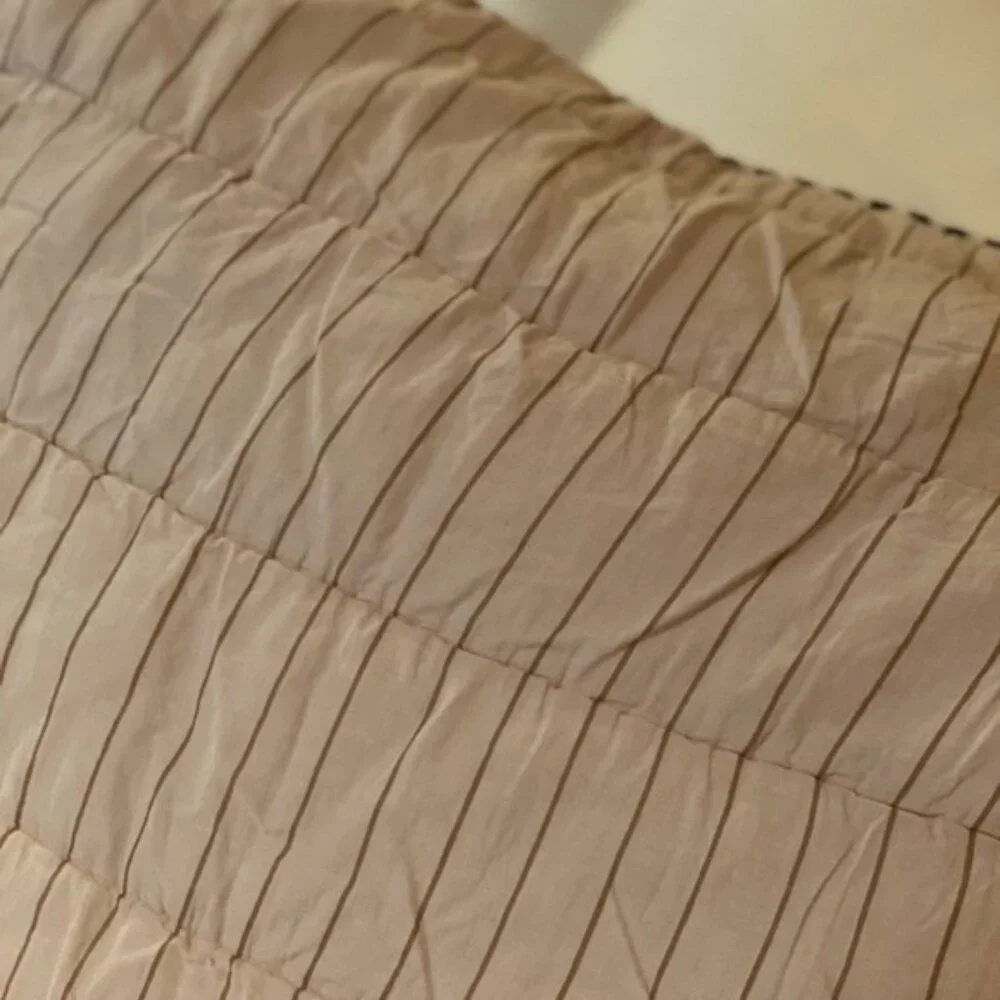 West Elm Cotton Quilted Striped Euro Sham Taupe​​​​​​​